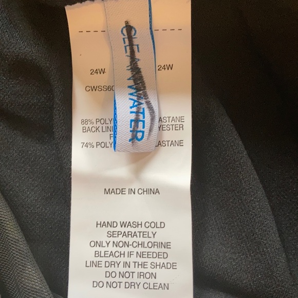 OCEAN WATER sz24  black patterned w/contrast @hip - Picture 3 of 5